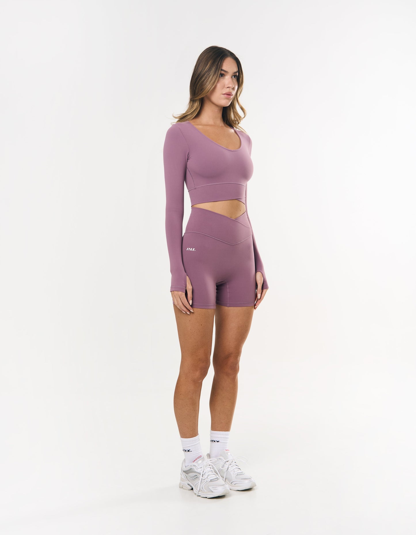 V front Cropped Long Sleeve NANDEX™ - Mauve