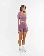 V front Cropped Long Sleeve NANDEX™ - Mauve