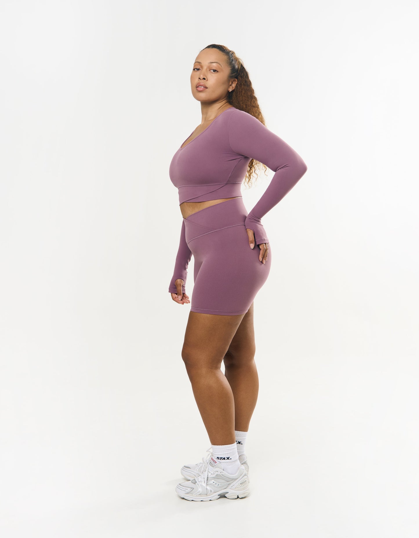 V front Cropped Long Sleeve NANDEX™ - Mauve