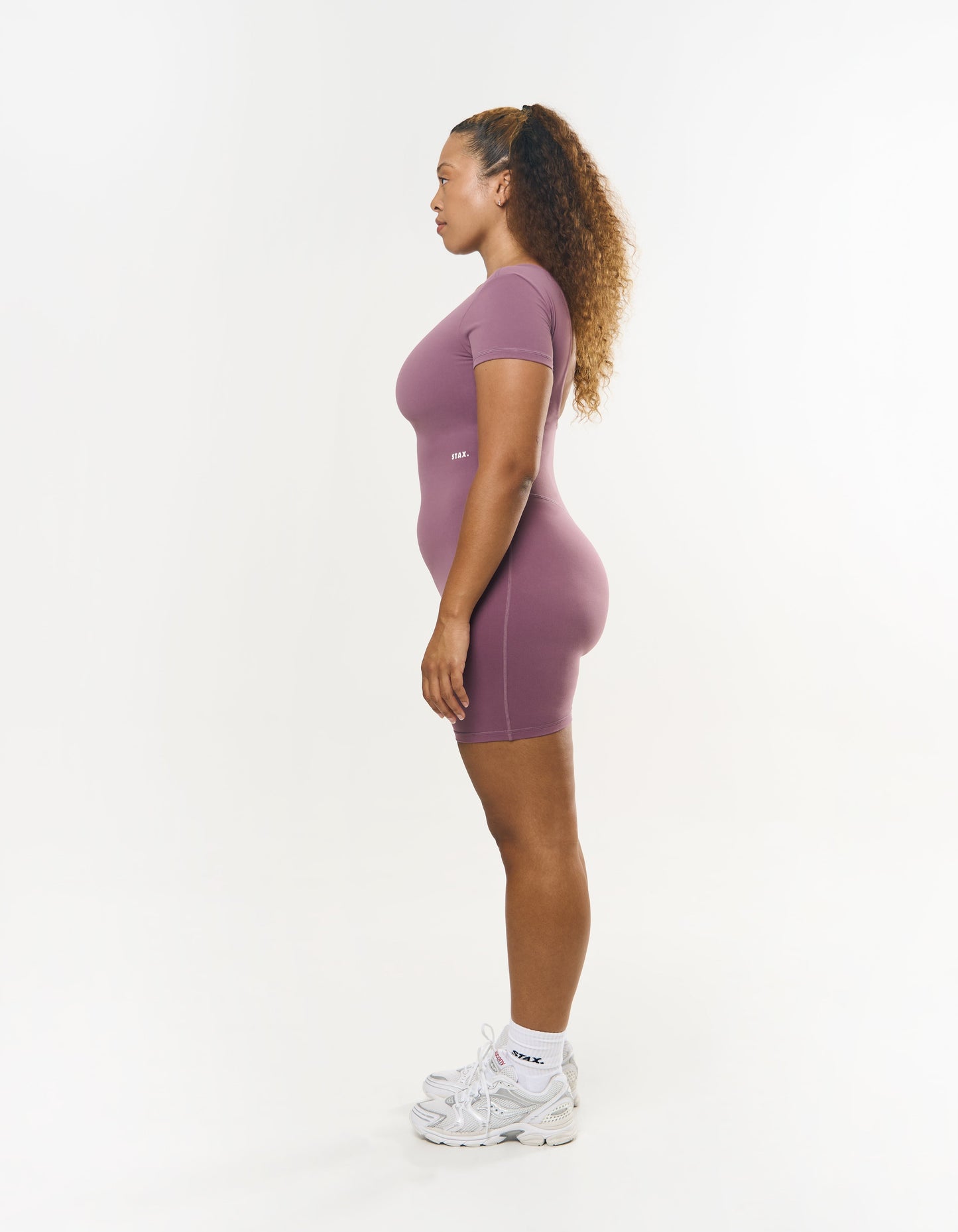 Short Sleeve Backless Bodysuit NANDEX™ - Mauve