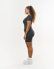 Short Sleeve Backless Bodysuit NANDEX™ - Slate Grey