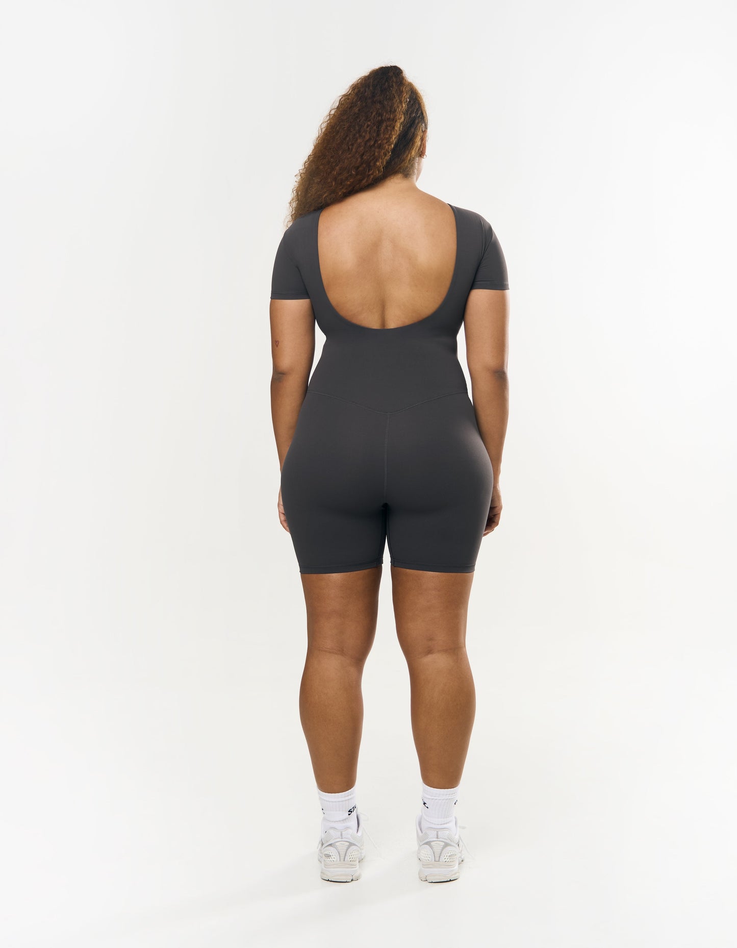 Short Sleeve Backless Bodysuit NANDEX™ - Slate Grey