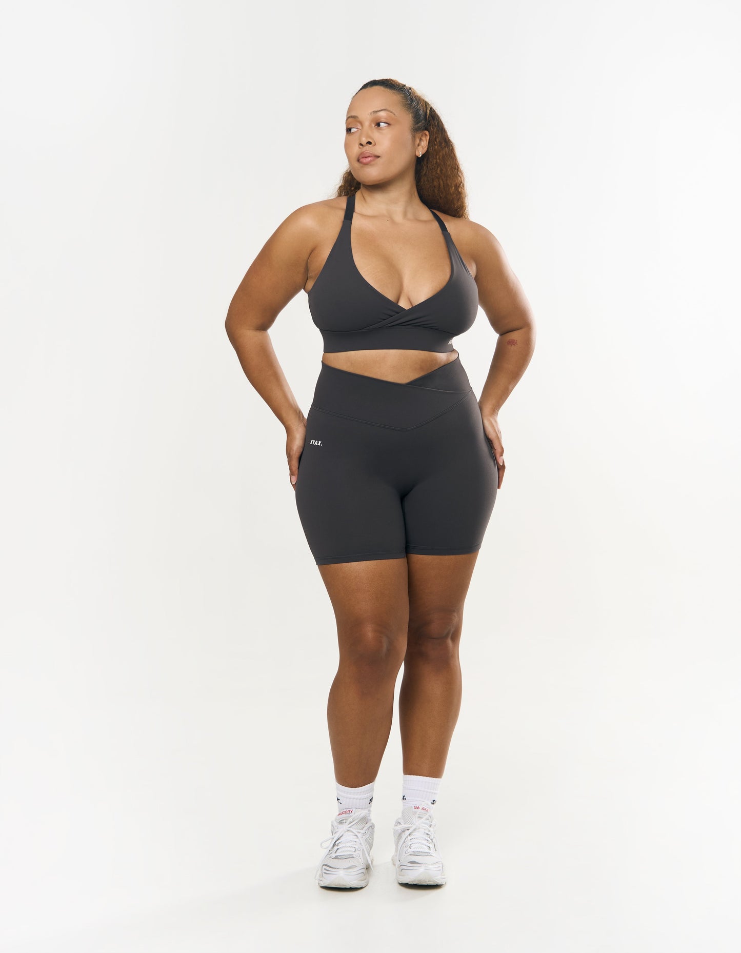V Front Midi Bike Shorts NANDEX™ - Slate Grey