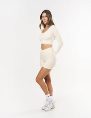 V Front Midi Bike Shorts NANDEX™ - Cream