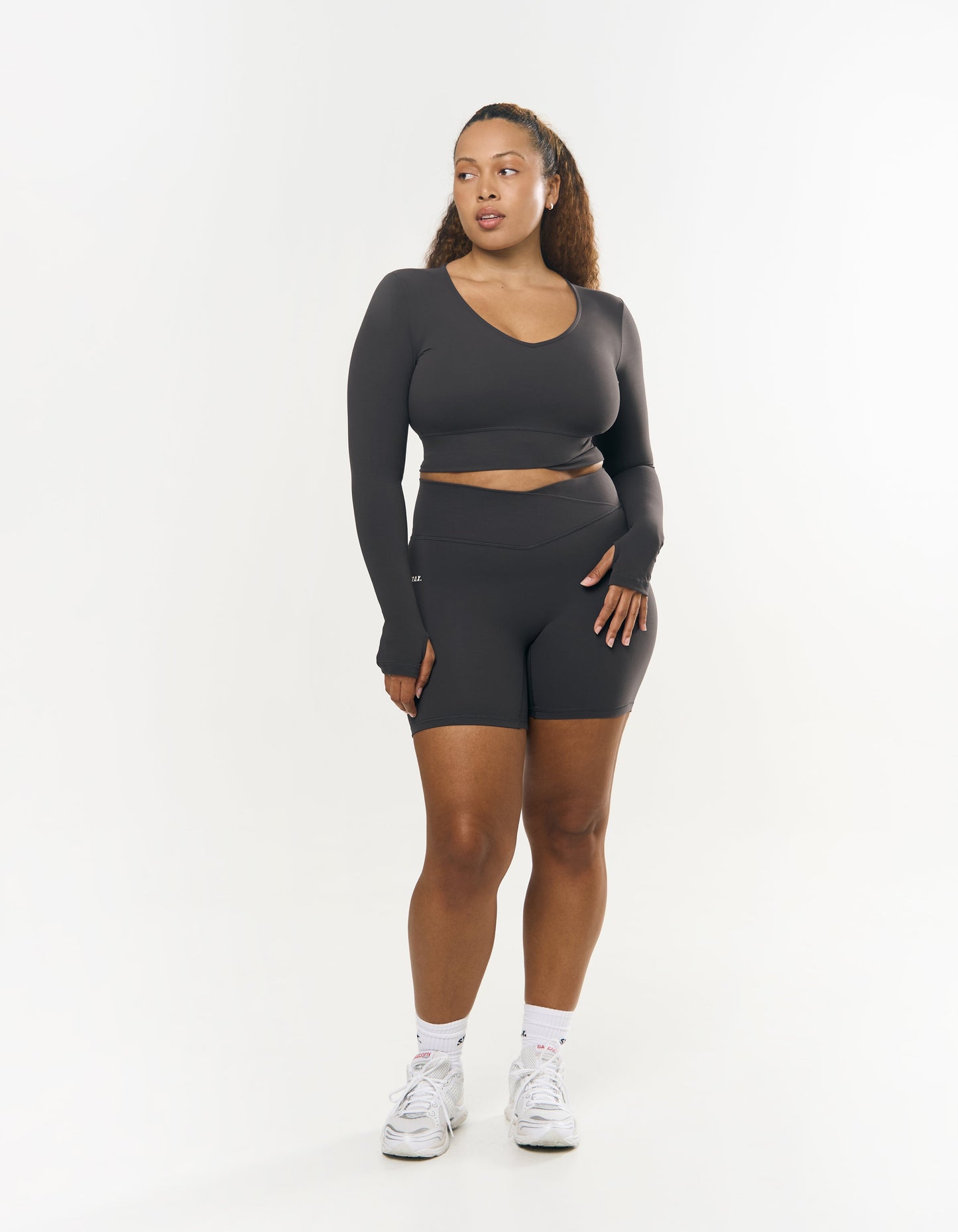 V front Cropped Long Sleeve NANDEX™ - Slate Grey
