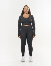 V Front Full Length Tights NANDEX™ - Slate Grey