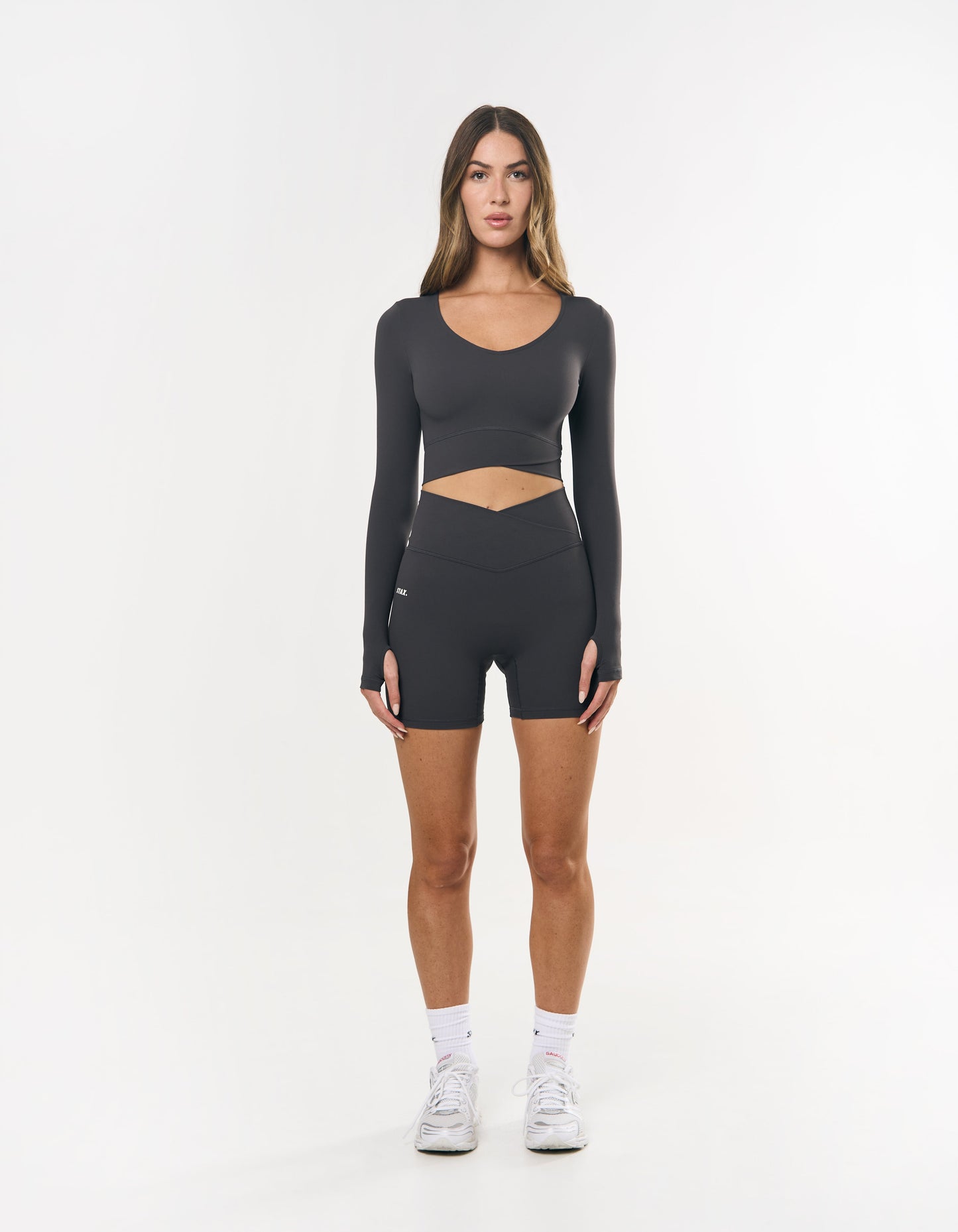 V front Cropped Long Sleeve NANDEX™ - Slate Grey