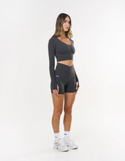 V Front Midi Bike Shorts NANDEX™ - Slate Grey