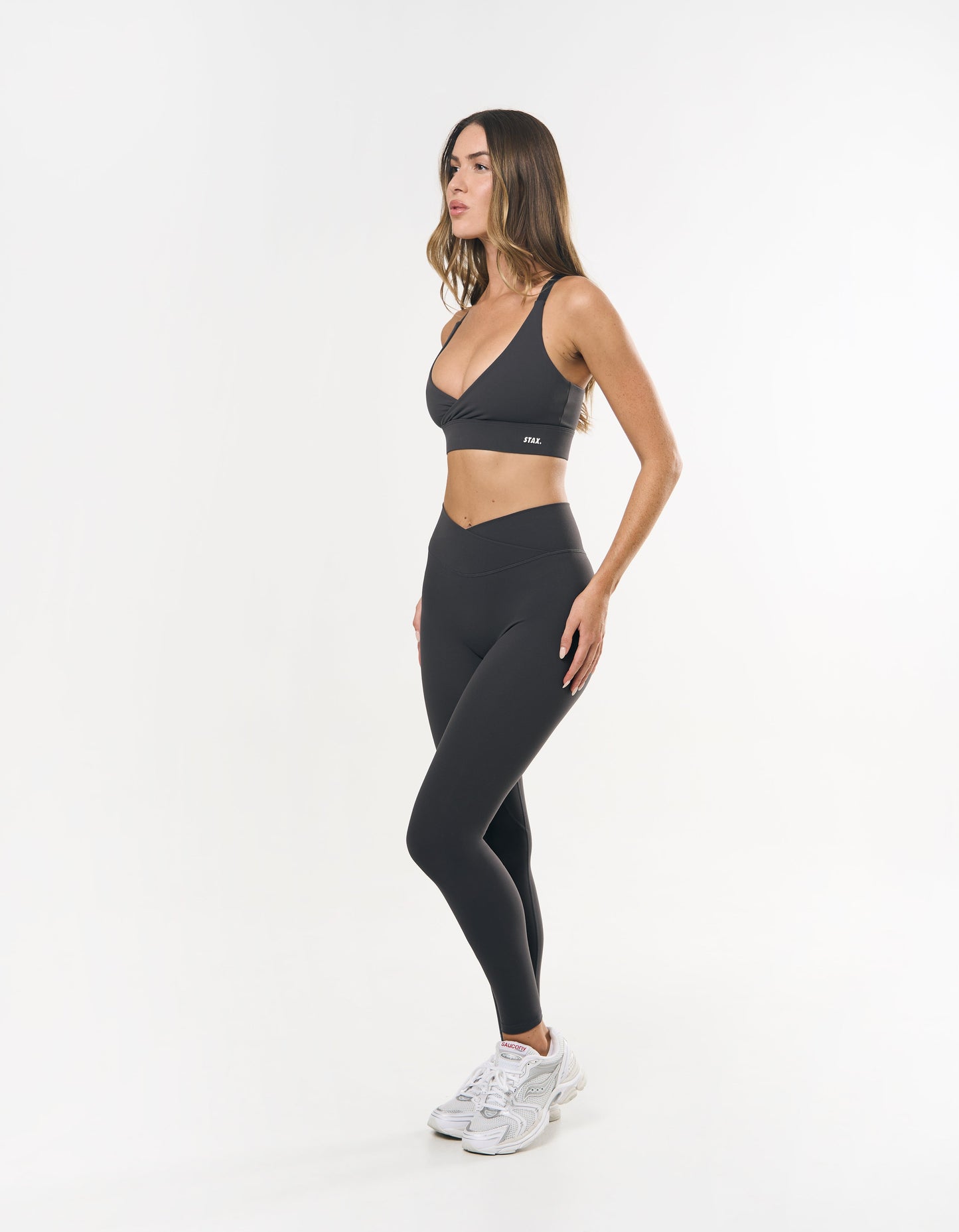 V Front Full Length Tights NANDEX™ - Slate Grey