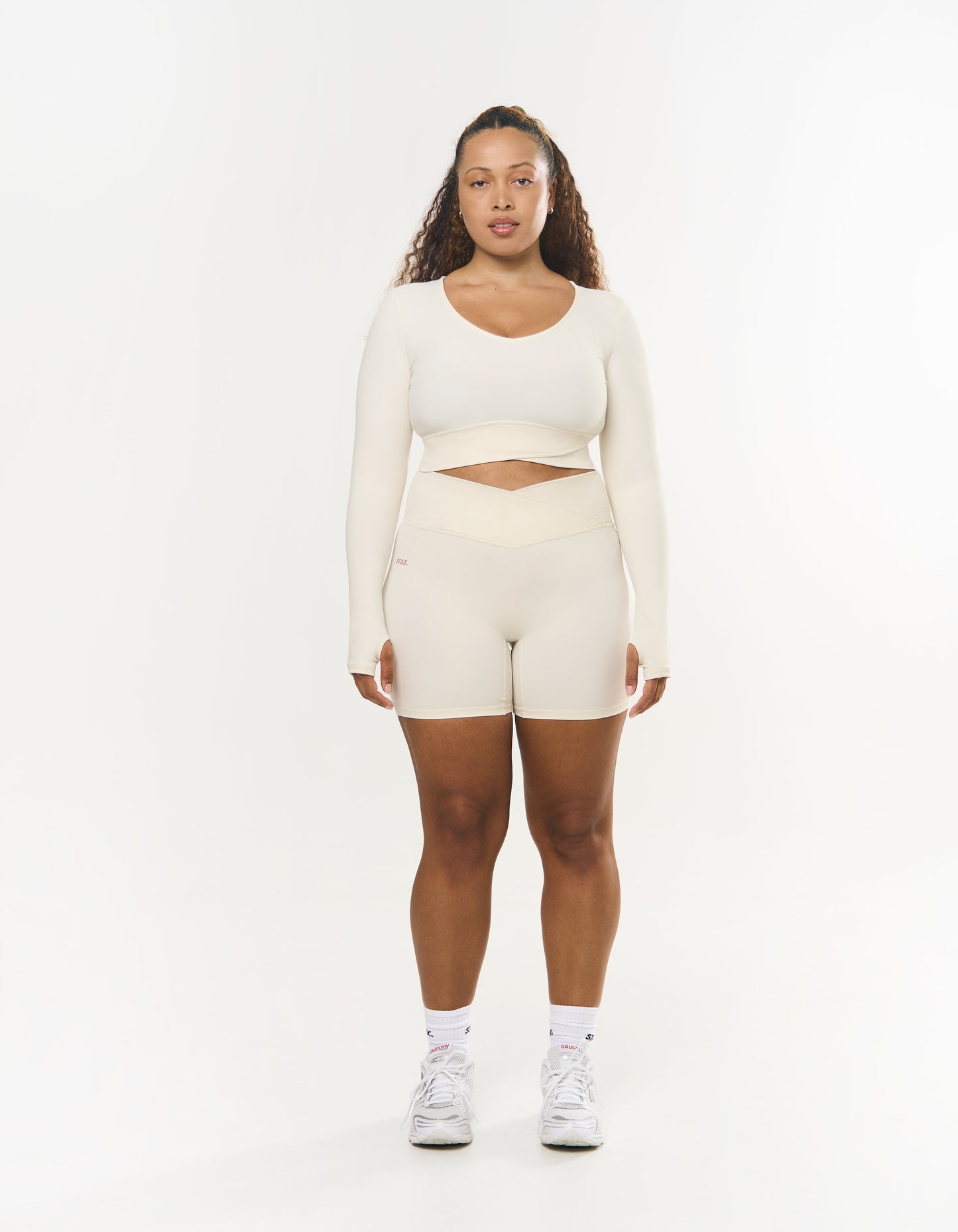 V Front Midi Bike Shorts NANDEX™ - Cream