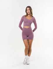 V front Cropped Long Sleeve NANDEX™ - Mauve