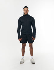 Mens Sport 1/4 Zip Long Sleeve - Black