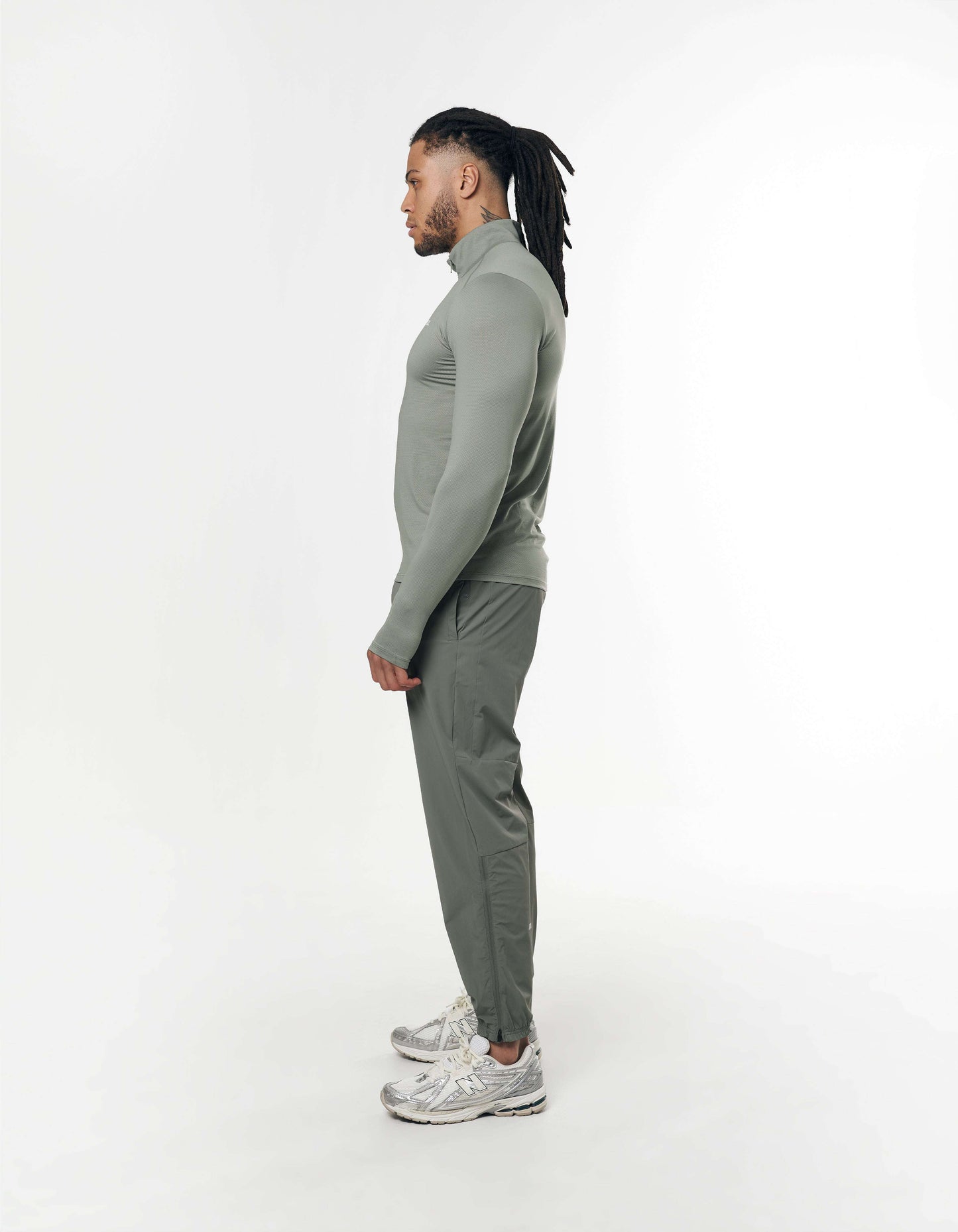 Mens Sport 1/4 Zip Long Sleeve - Sage