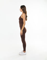 Premium Seamless Full Length Tights - Cocoa