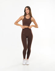 Premium Seamless Full Length Tights - Cocoa