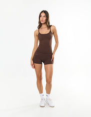 Premium Seamless Mini Bike Shorts - Cocoa
