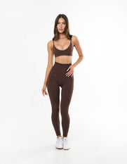 Premium Seamless Full Length Tights - Cocoa