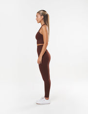 Premium Seamless Racer Crop - Umber