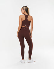 Premium Seamless Racer Crop - Umber