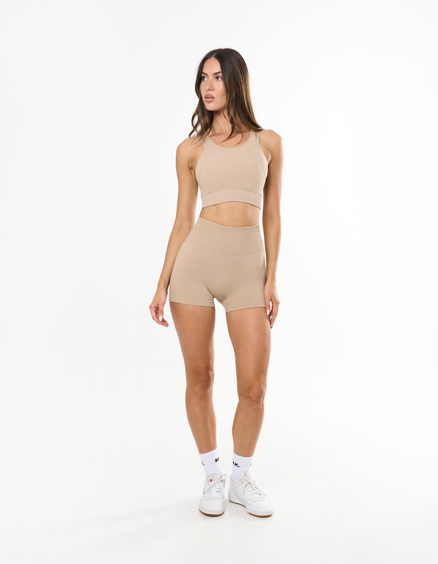 Premium Seamless Mini Bike Shorts - Taupe