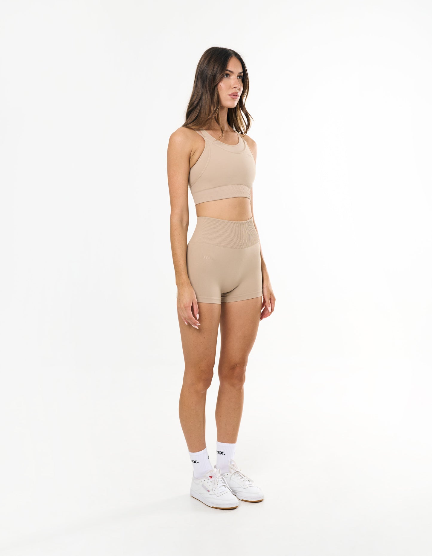Premium Seamless Mini Bike Shorts - Taupe
