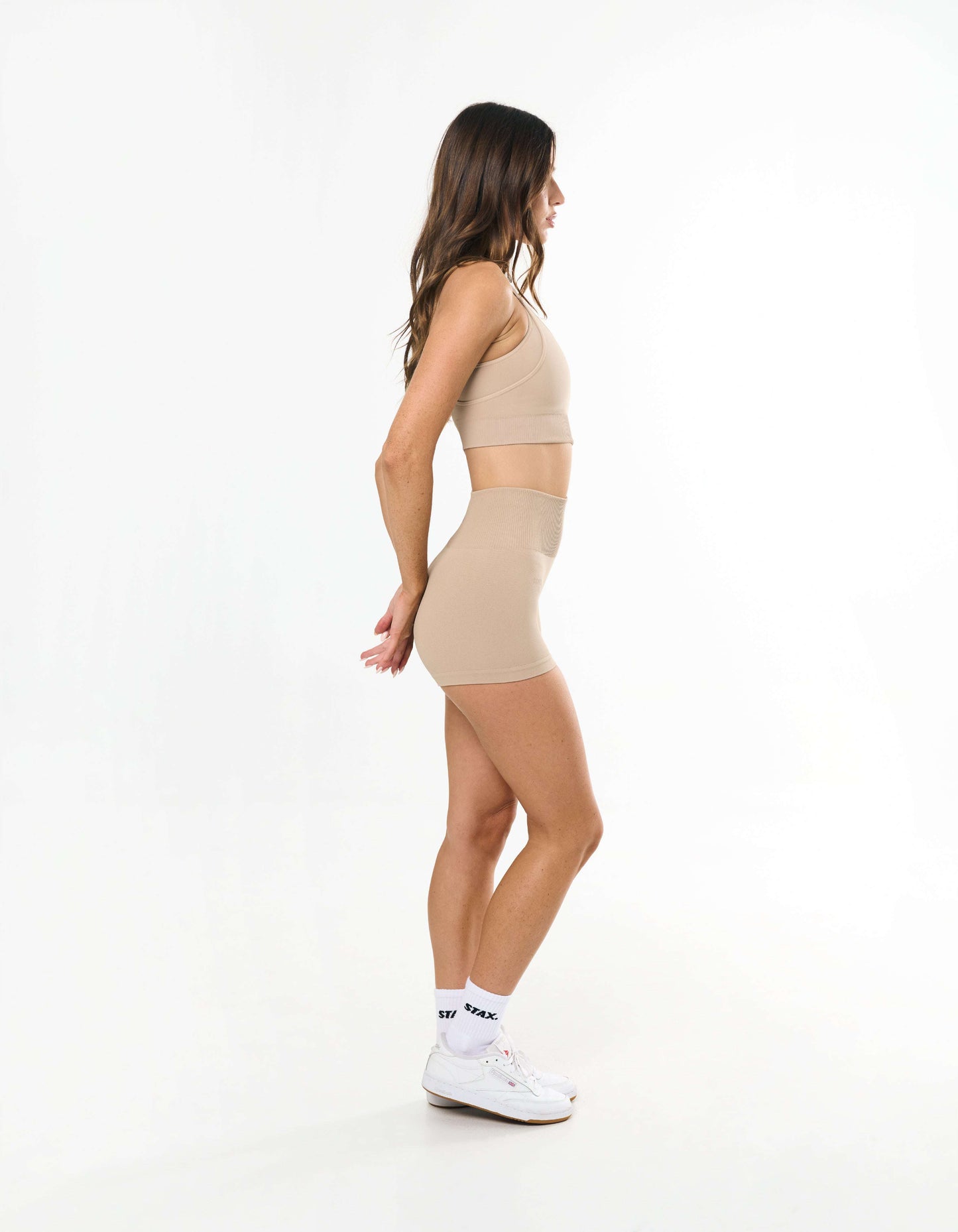 Premium Seamless Mini Bike Shorts - Taupe