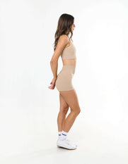 Premium Seamless Mini Bike Shorts - Taupe
