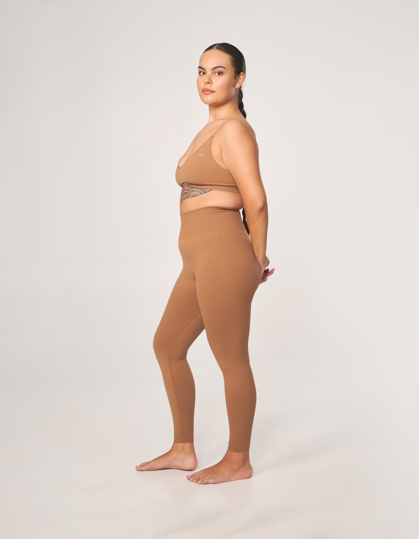 Premium Seamless Full Length Tights - Toffee