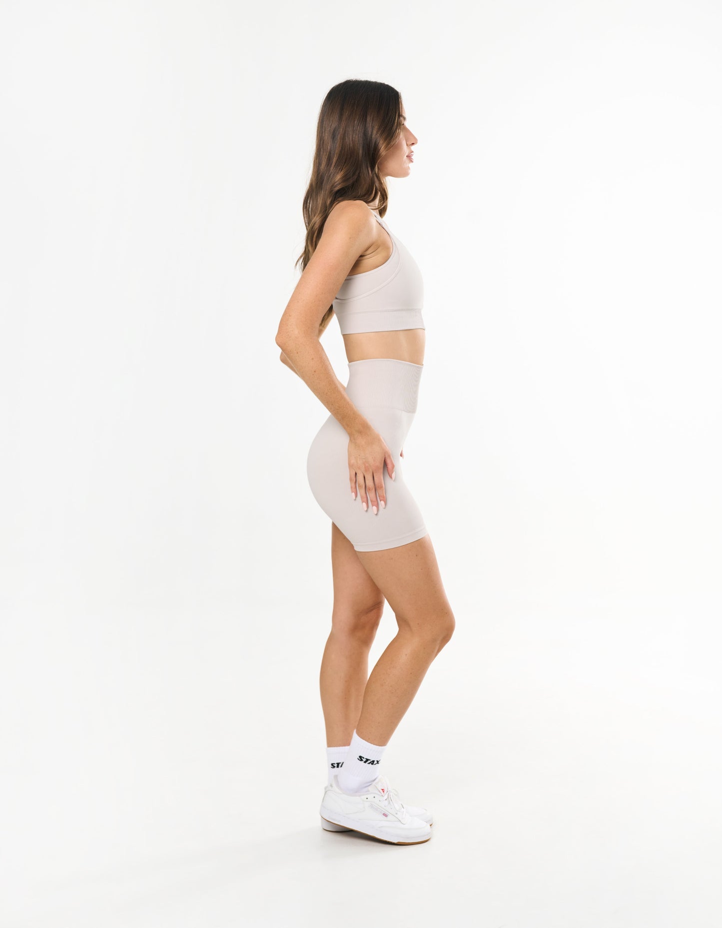 Premium Seamless Layered Crop - Bone