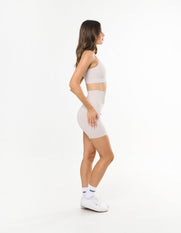 Premium Seamless Layered Crop - Bone