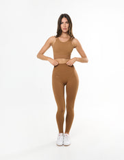 Premium Seamless Full Length Tights - Toffee
