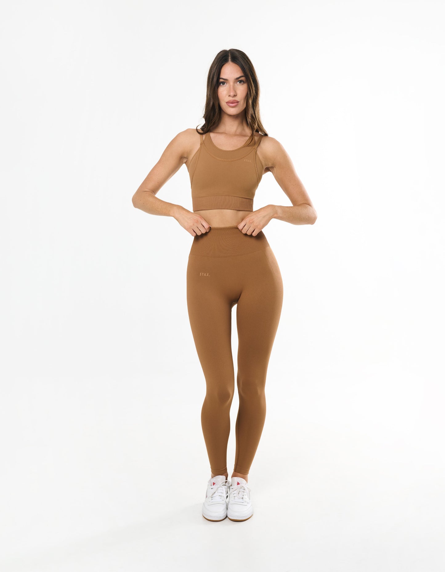 Premium Seamless Layered Crop - Toffee