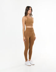 Premium Seamless Full Length Tights - Toffee