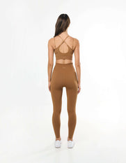 Premium Seamless Layered Crop - Toffee