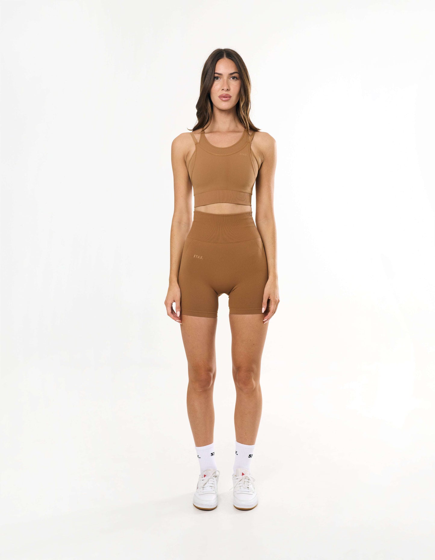 Premium Seamless Midi Bike Shorts - Toffee