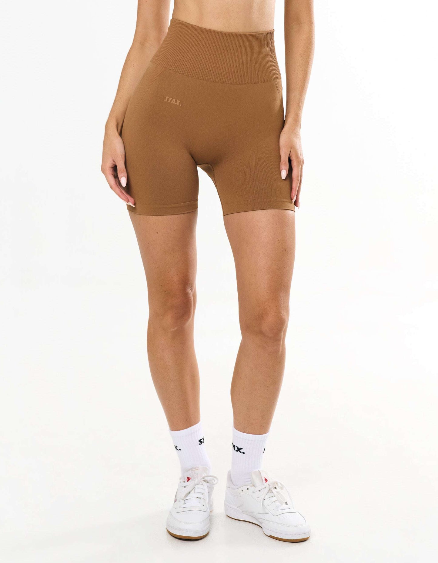 Premium Seamless Midi Bike Shorts - Toffee