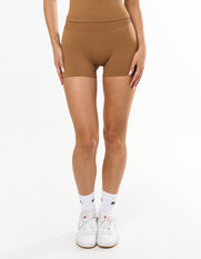 Premium Seamless Mini Bike Shorts - Toffee