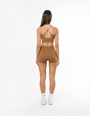 Premium Seamless Mini Bike Shorts - Toffee
