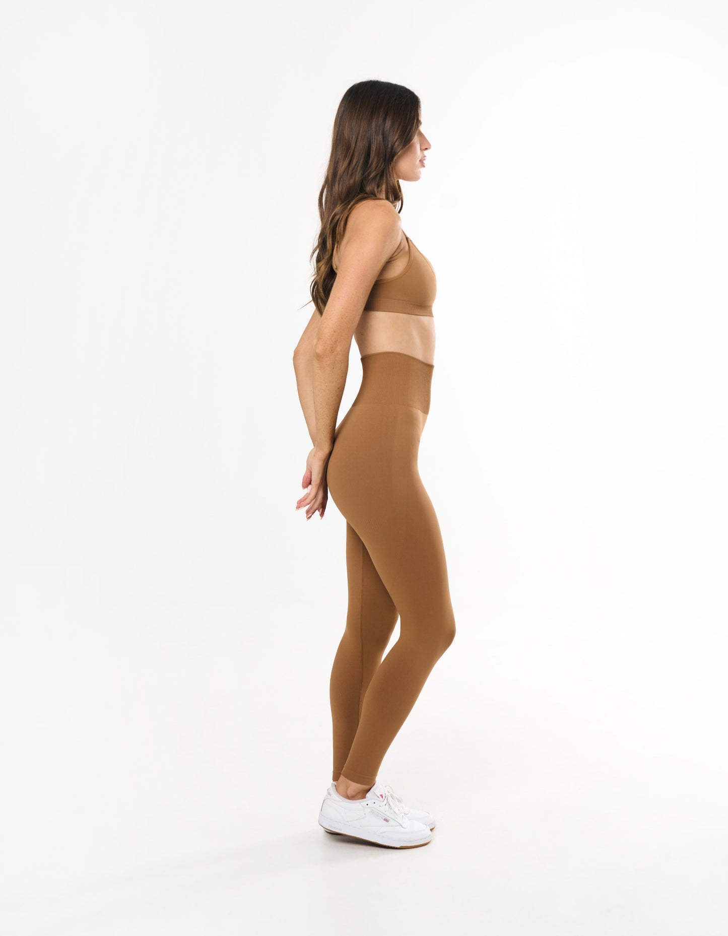 Premium Seamless Full Length Tights - Toffee