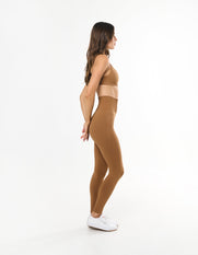 Premium Seamless Full Length Tights - Toffee