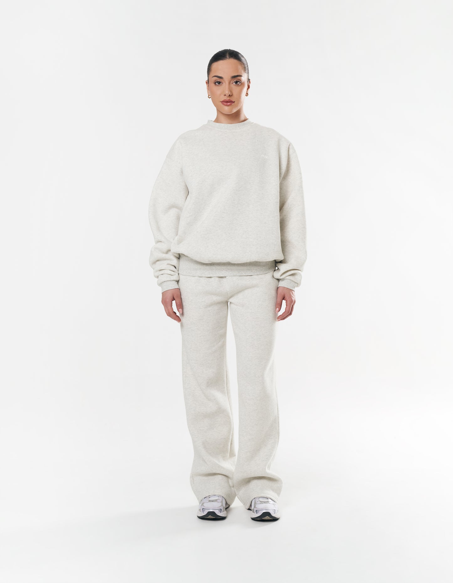 Classic Straight Leg Jogger - Light Grey Marle