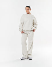 Classic Straight Leg Jogger - Light Grey Marle