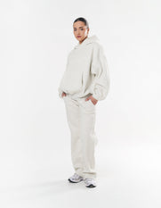 Classic Straight Leg Jogger - Light Grey Marle