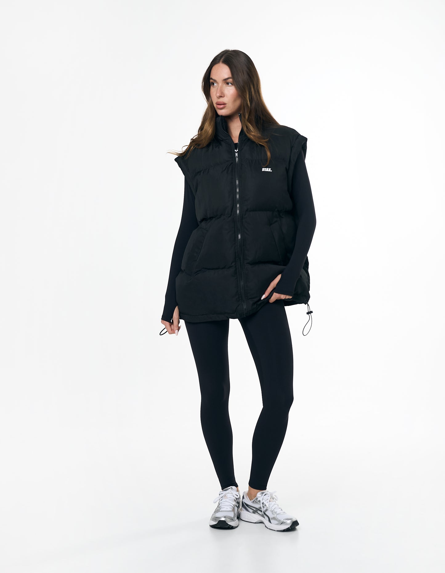 Oversized Sleeveless Puffer - Black