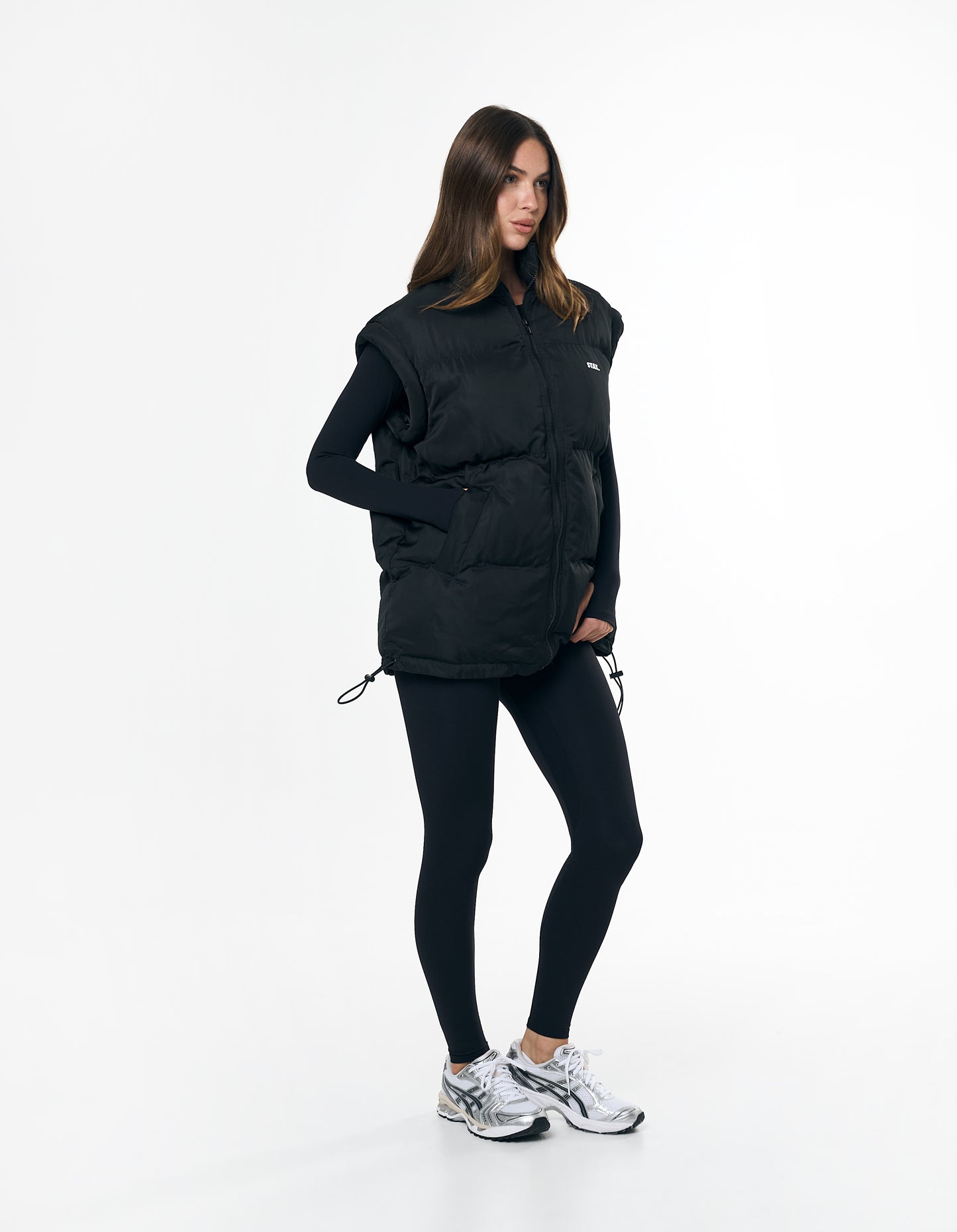 Oversized Sleeveless Puffer - Black