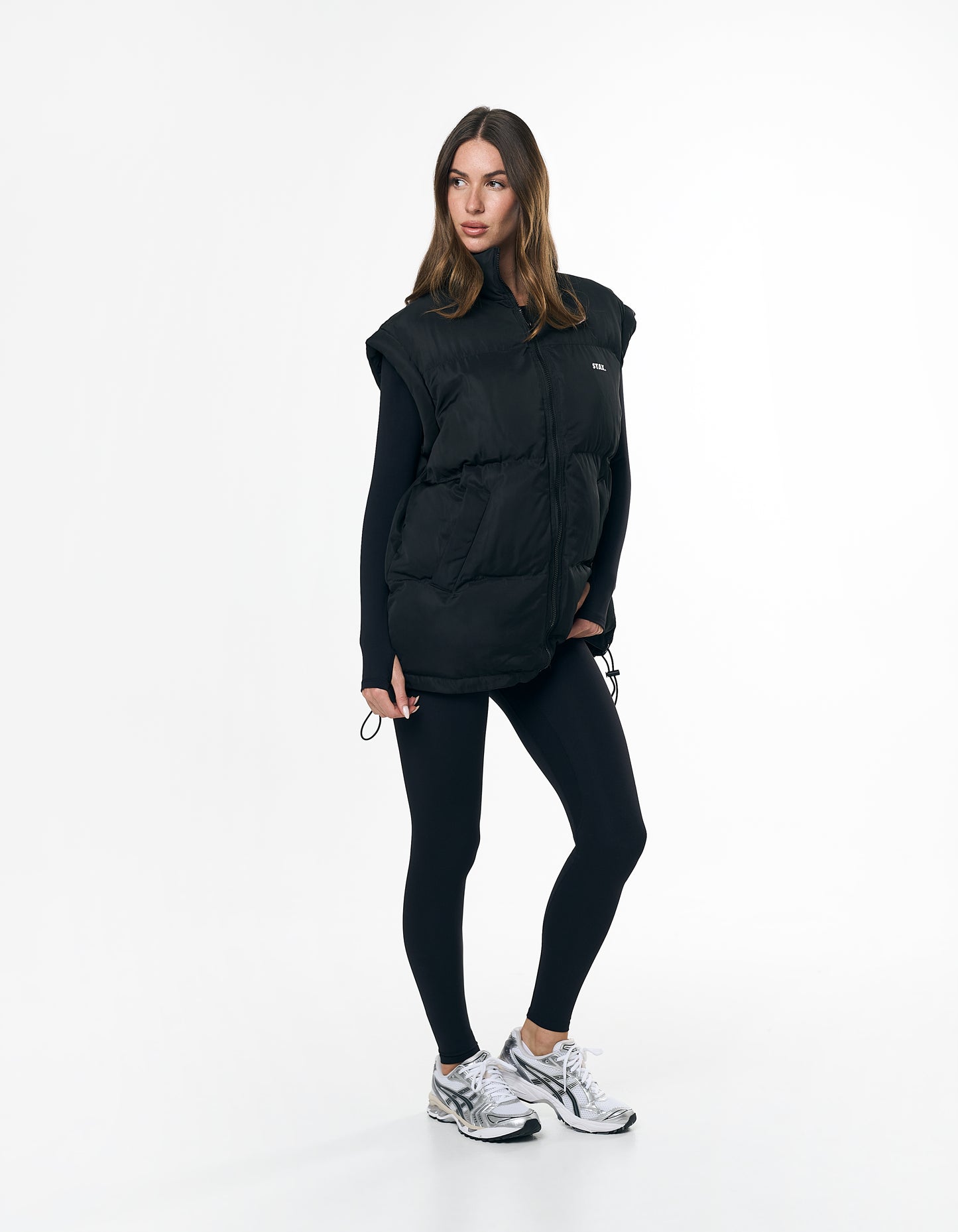 Oversized Sleeveless Puffer - Black