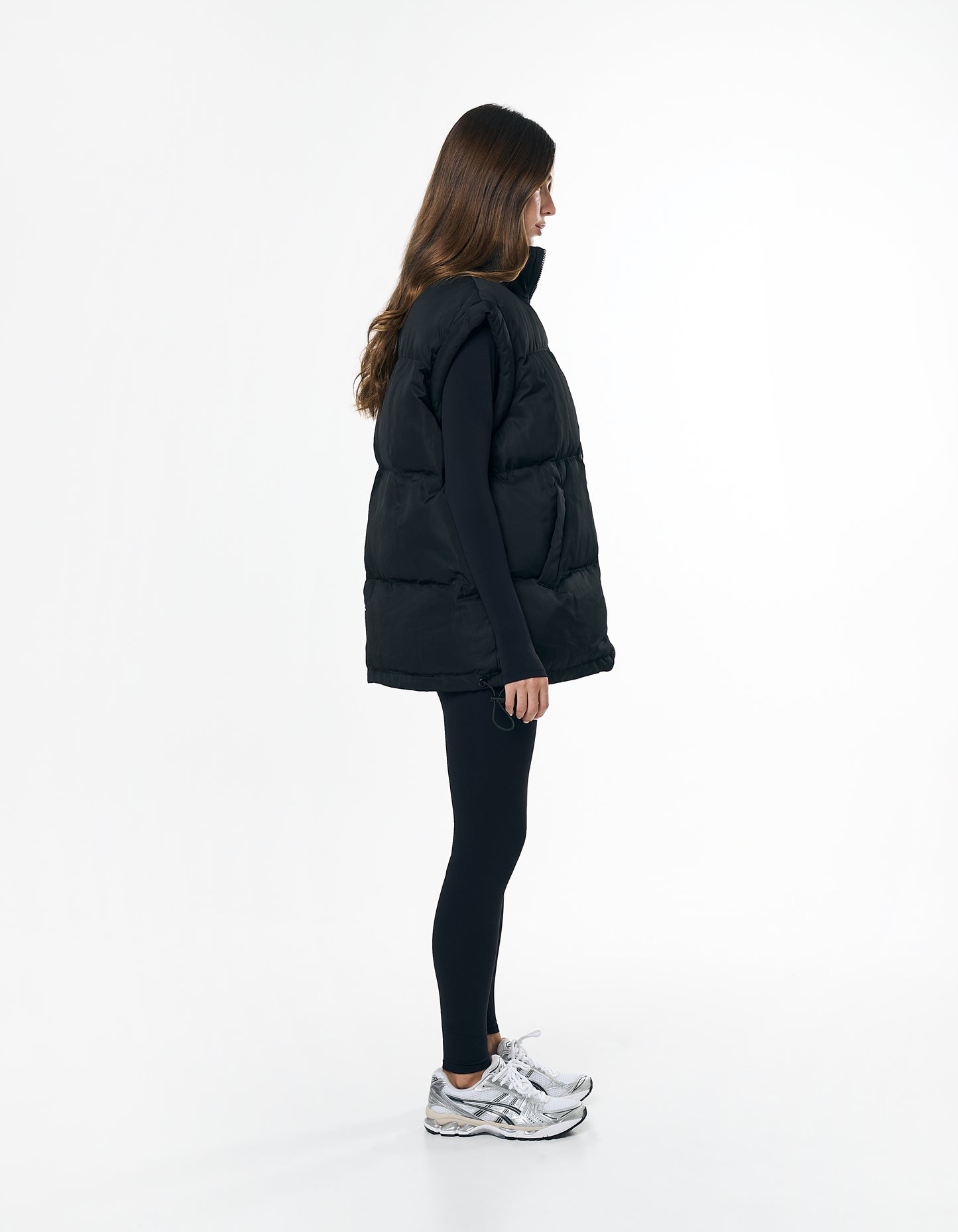 Oversized Sleeveless Puffer - Black