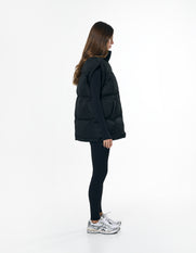 Oversized Sleeveless Puffer - Black