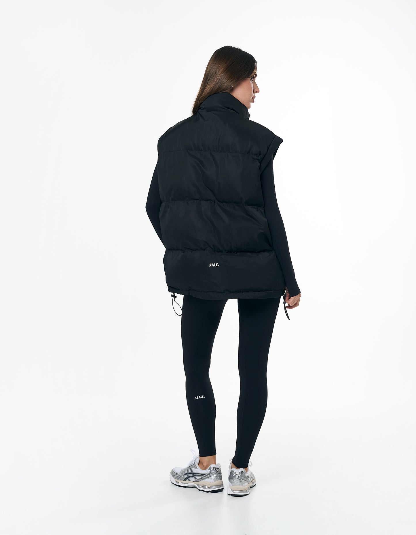 Oversized Sleeveless Puffer - Black