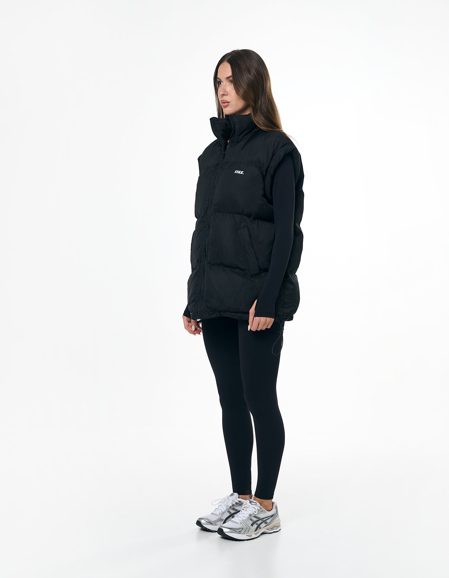Oversized Sleeveless Puffer - Black